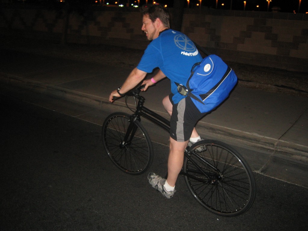 Larry from RideThisBike.com on the Montague Boston folding bike