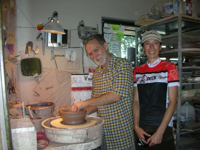 George Holland at work with Edie FlyRideDuckling George Holland at work with Edie FlyRideDuckling