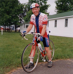 Jim Oberstar on a bike