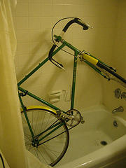 Non-folding bike in shower