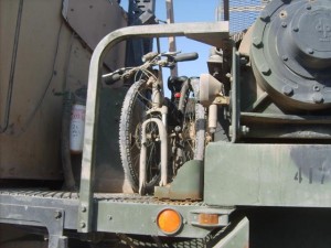 Montague Paratrooper on a military vehicle.