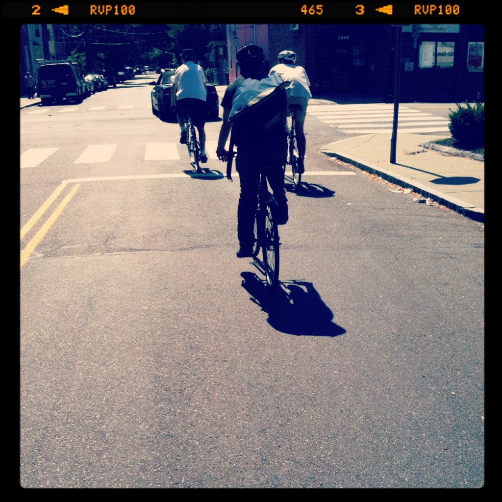 Folding bike ride through Cambridge