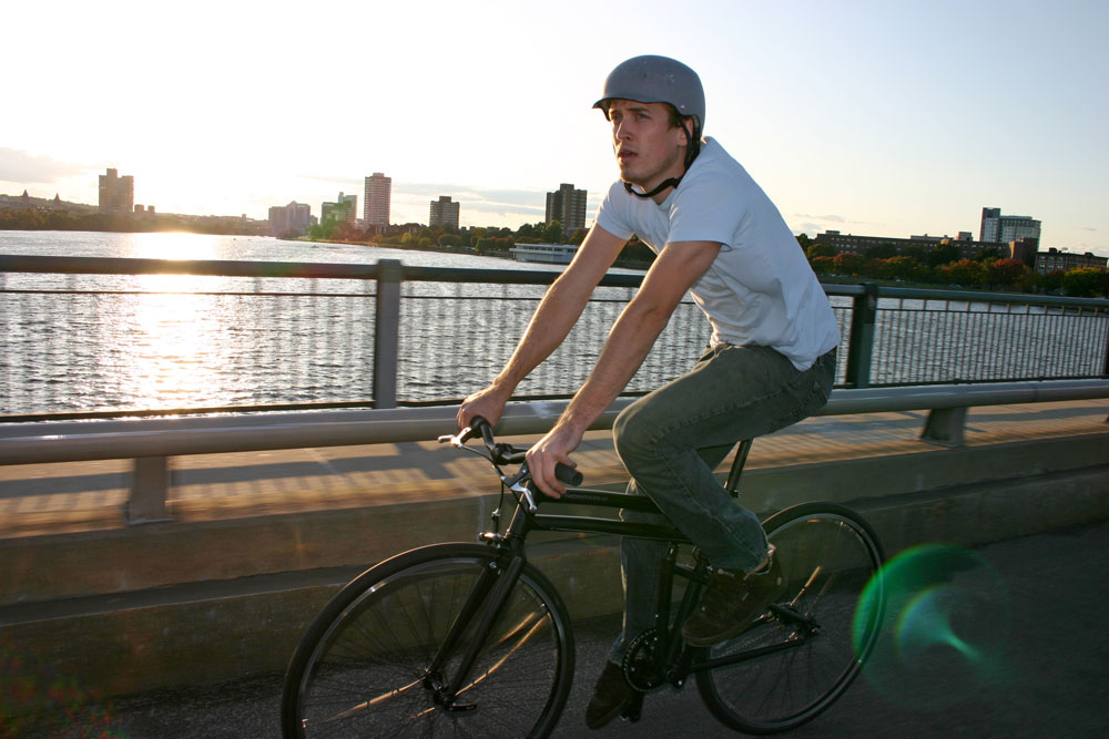 Commuting in Boston by folding bike