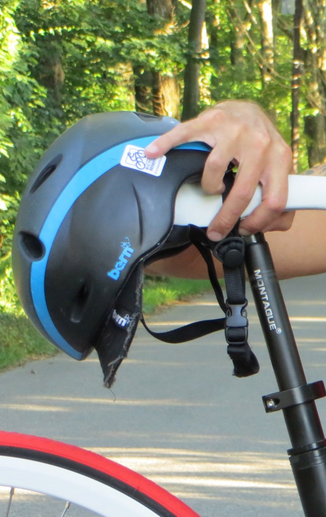helmet use with folding bike