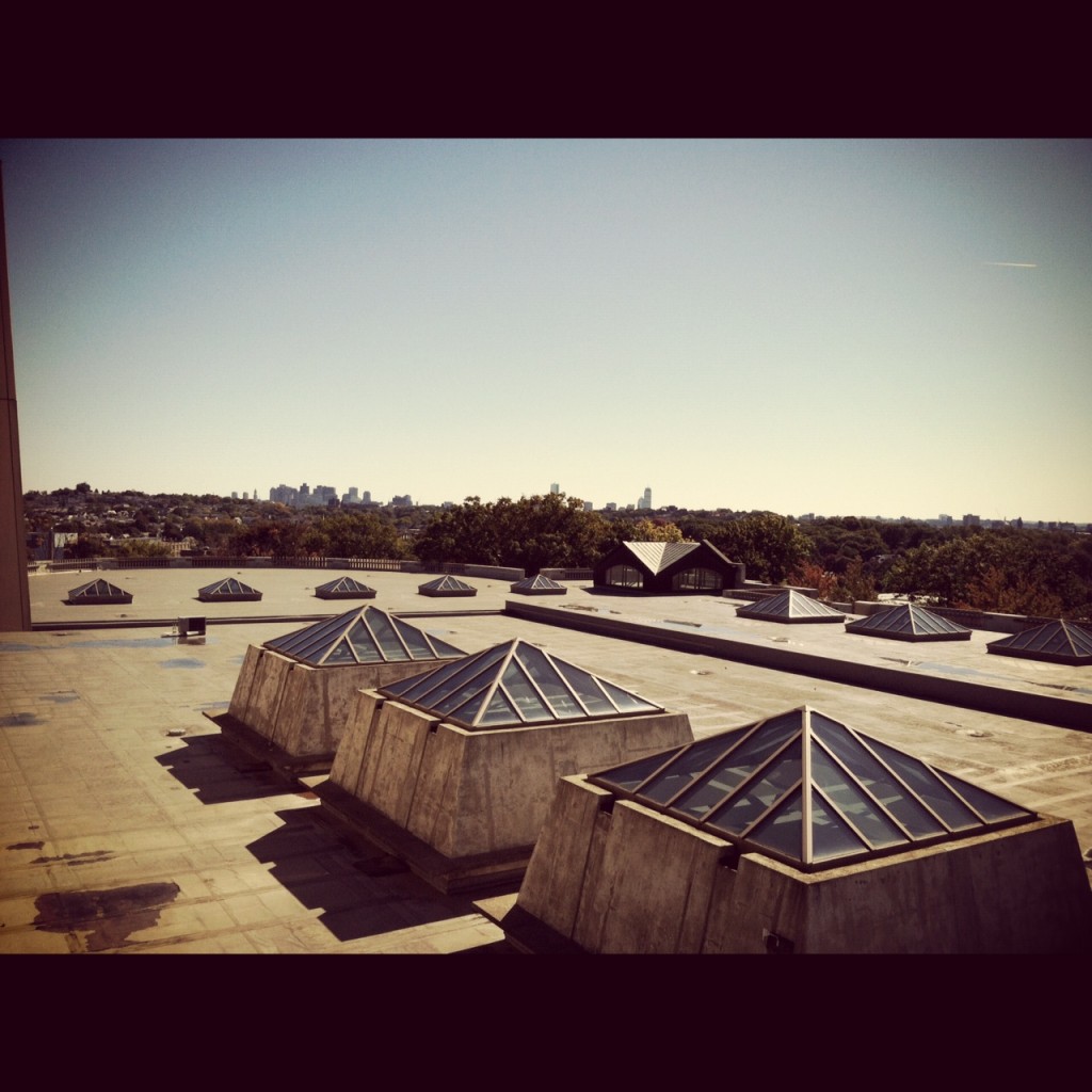 Boston view from Tisch Library, Tufts