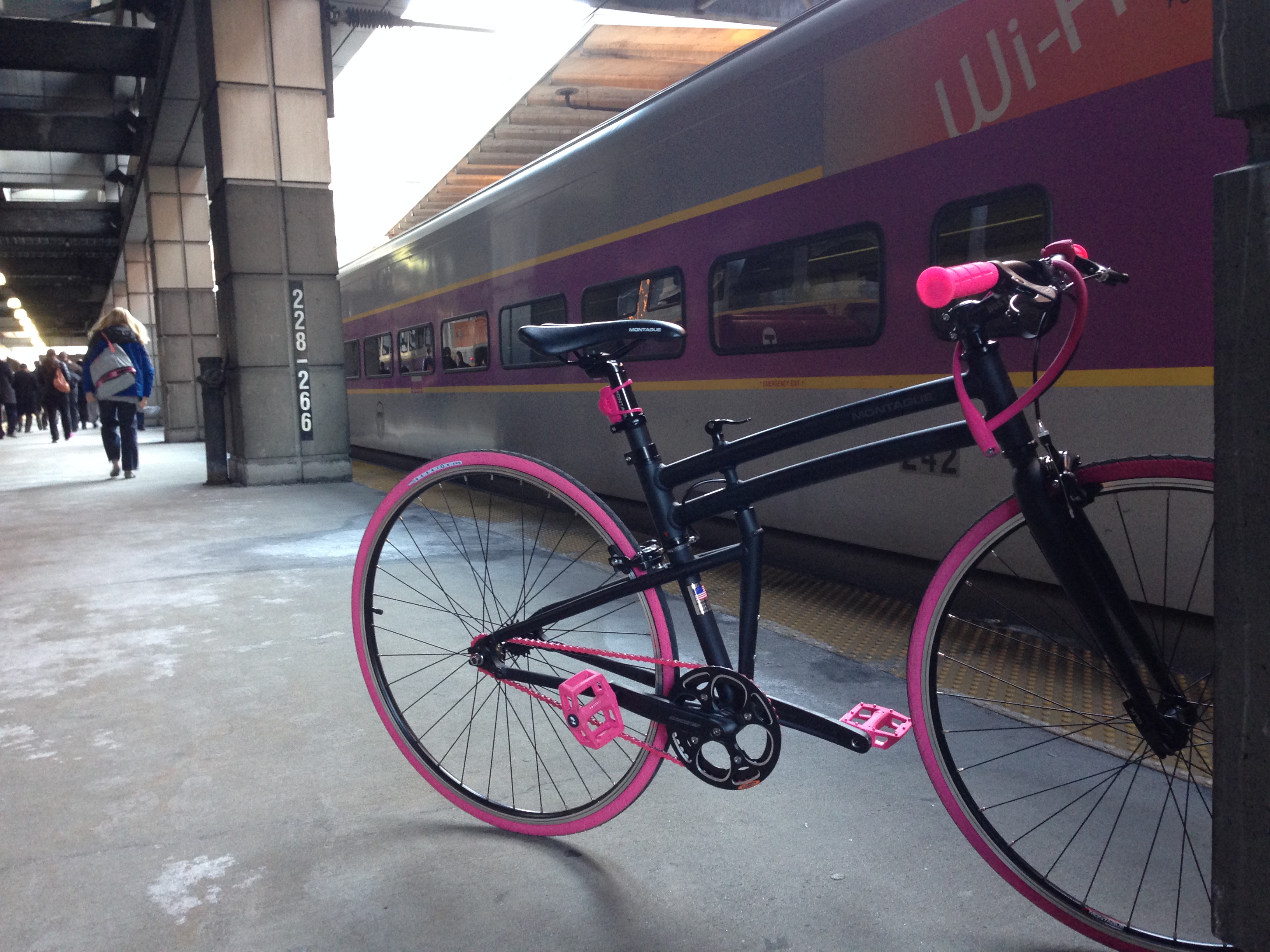 a pink bike