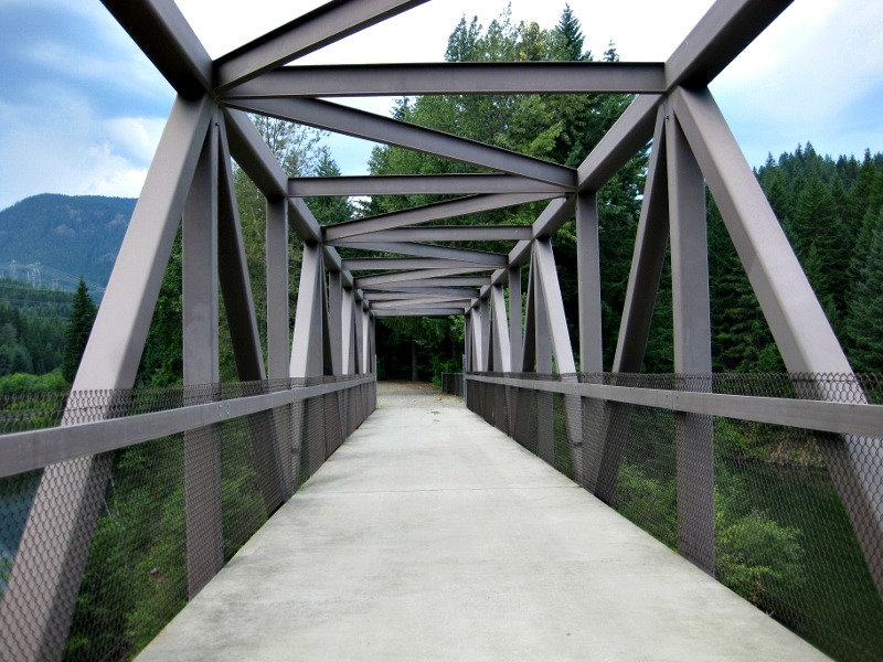 folding bike crossing bridge