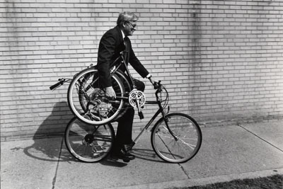Harry Montague with Original Bi-Frame Folding Bike