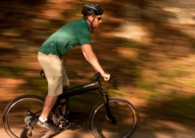 2015 Montague Paratrooper PRO folding bike riding in woods