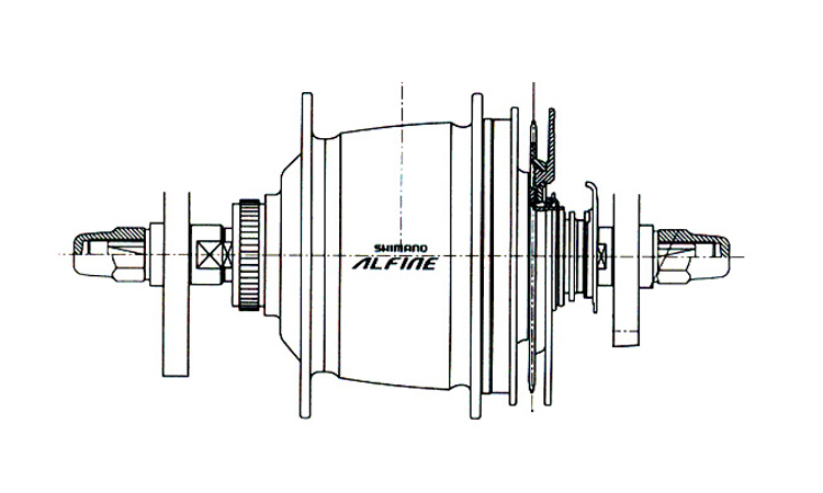 Fig. 54: Alfine rear internal gear hub.