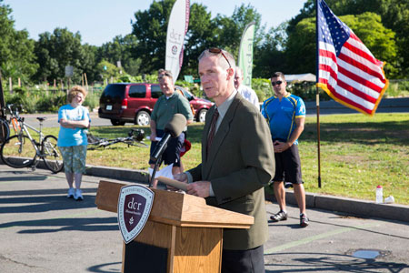 David Montague announcing expansion for Park And Pedal 