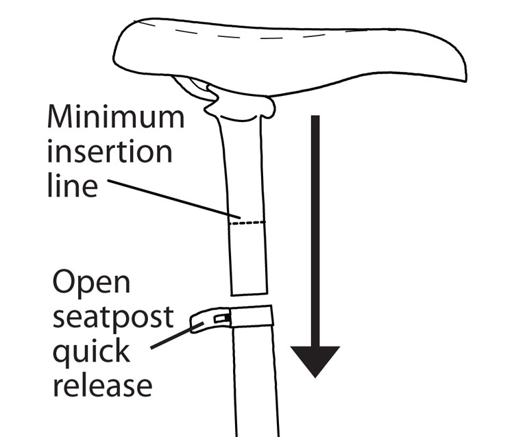 Fig. 8 Insert seatpost beyond minimum line.
