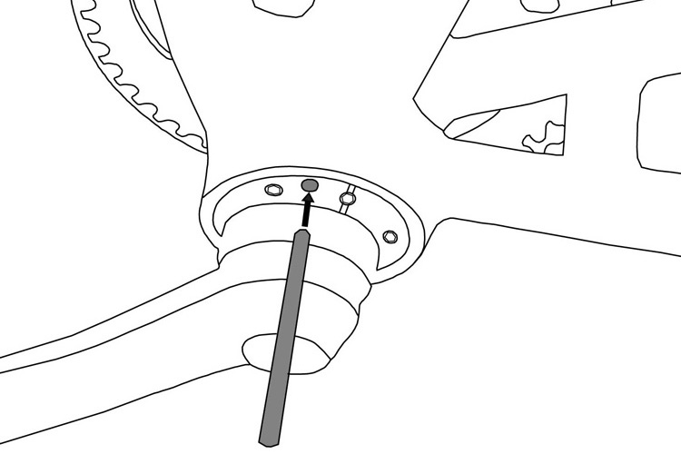 Fig. 59a: Eccentric bottom bracket adjustment
