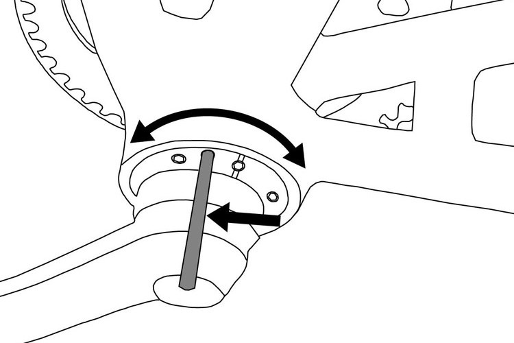 Fig. 59b: Eccentric bottom bracket adjustment