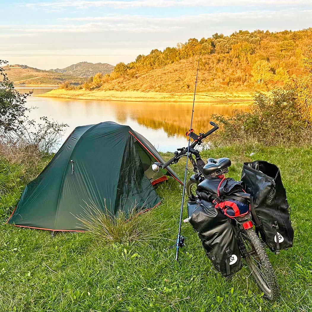 Camping and Bikepacking with a full-size folding mountain bike