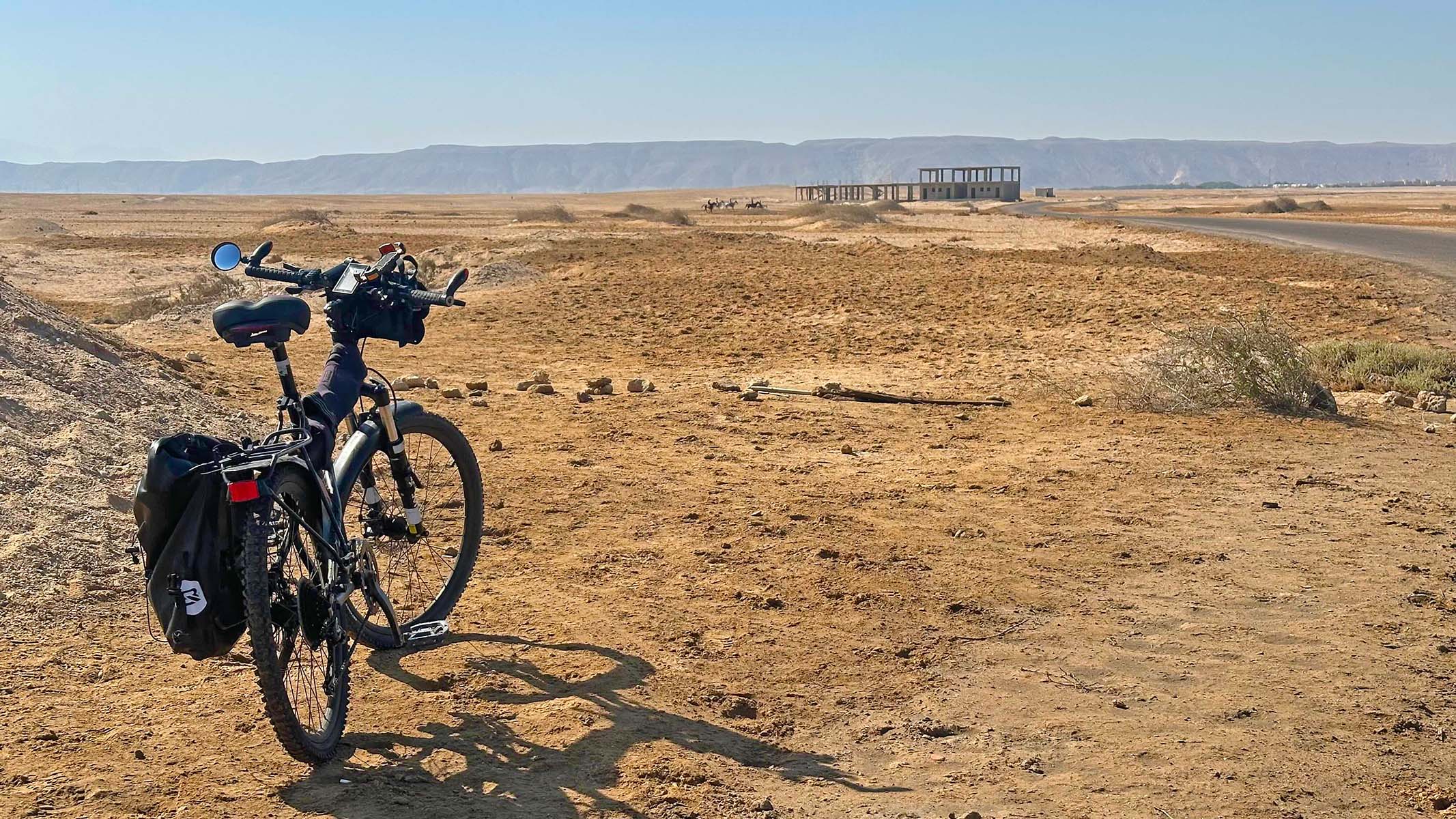 Full-size folding performance mountain bike Pro overlooking desert
