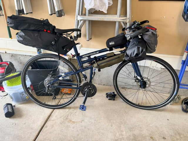 Montague Navigator folding bike prepped for touring