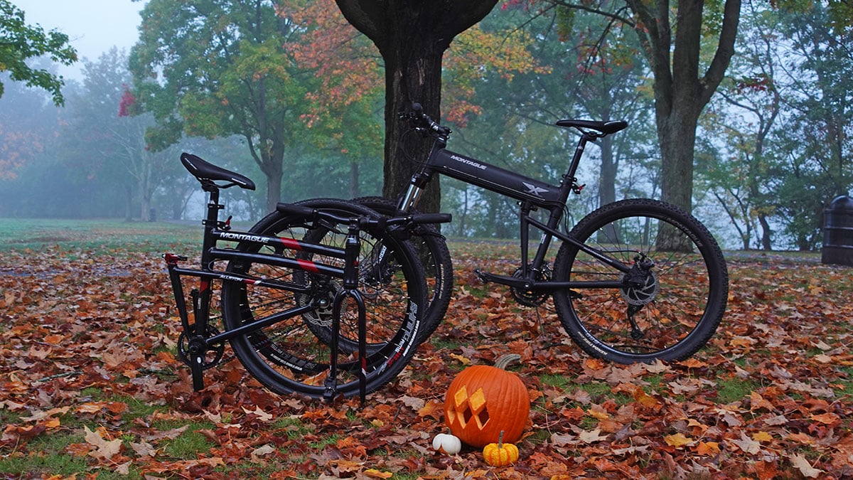 Spooky Montague folding mountain and pavement bikes